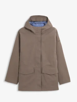 Parka MTD™ 3 couches toucher coton courte et évasée - Marron