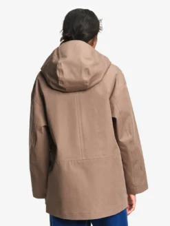 Parka MTD™ 3 couches toucher coton courte et évasée - Marron