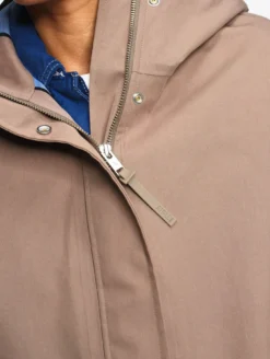 Parka MTD™ 3 couches toucher coton courte et évasée - Marron