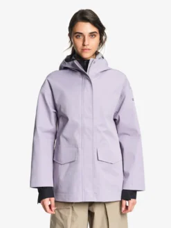 Parka MTD™ 3 couches toucher coton courte et évasée - Violet