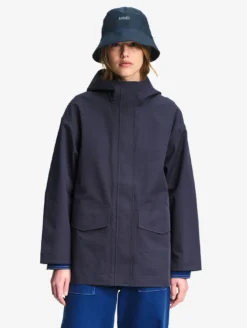 Parka MTD™ 3 couches toucher coton courte et évasée - Bleu