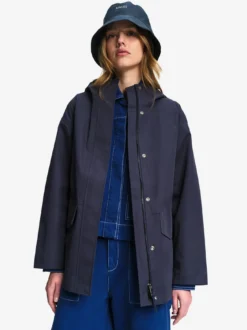 Parka MTD™ 3 couches toucher coton courte et évasée - Bleu