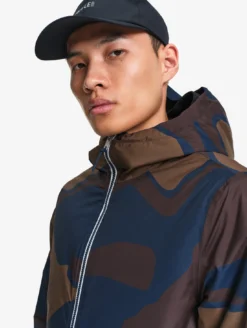 Parka Rainpack™ Warm 90 matelassée : coupe-vent imprimé mixte imperméable MTD™ et pliable - Bleu