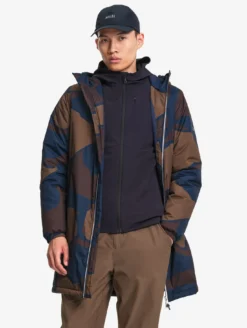 Parka Rainpack™ Warm 90 matelassée : coupe-vent imprimé mixte imperméable MTD™ et pliable - Bleu
