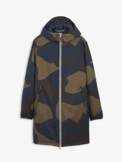 Parka Rainpack™ Warm 90 matelassée : coupe-vent imprimé mixte imperméable MTD™ et pliable - Bleu