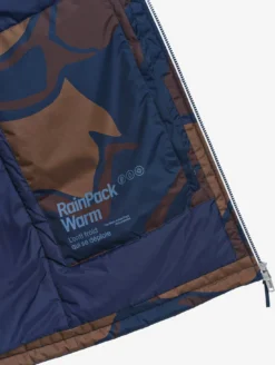 Parka Rainpack™ Warm 90 matelassée : coupe-vent imprimé mixte imperméable MTD™ et pliable - Bleu