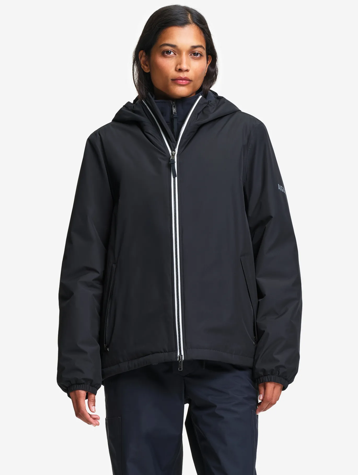 Parka Rainpack™ Warm 70 matelassée : coupe-vent mixte court imperméable MTD™ et pliable - Noir