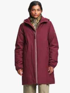 Parka Rainpack™ Warm 90 matelassée : coupe-vent mixte long imperméable MTD™ et pliable - Bordeaux