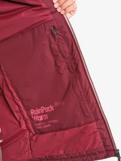 Parka Rainpack™ Warm 90 matelassée : coupe-vent mixte long imperméable MTD™ et pliable - Bordeaux