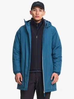 Parka Rainpack™ Warm 90 matelassée : coupe-vent mixte long imperméable MTD™ et pliable - Bleu