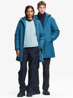 Parka Rainpack™ Warm 90 matelassée : coupe-vent mixte long imperméable MTD™ et pliable - Bleu