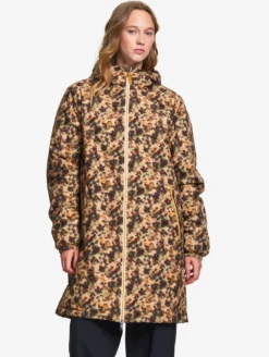 Parka Rainpack™ Warm 90 matelassée : coupe-vent imprimé mixte imperméable MTD™ et pliable - Jaune