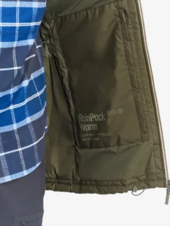 Parka Rainpack™ Warm 90 matelassée : coupe-vent mixte long imperméable MTD™ et pliable - Kaki