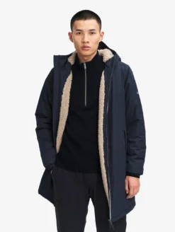 Parka Rainpack™ Warm 90+ sherpa : coupe-vent mixte long imperméable MTD™ et pliable - Bleu