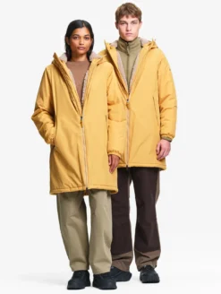Parka Rainpack™ Warm 90+ sherpa : coupe-vent mixte long imperméable MTD™ et pliable - Jaune