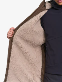 Parka Rainpack™ Warm 90+ sherpa : coupe-vent mixte long imperméable MTD™ et pliable - Marron