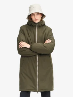 Parka Rainpack™ Warm 90+ sherpa : coupe-vent mixte long imperméable MTD™ et pliable - Kaki