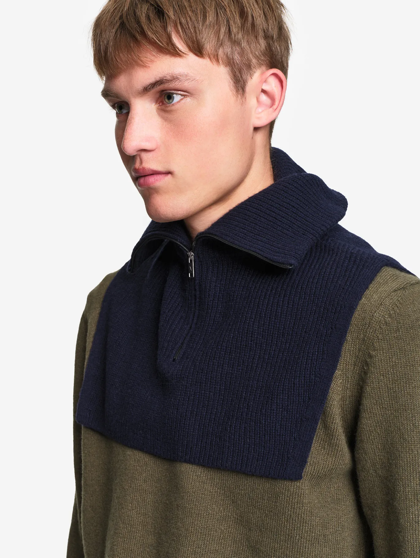 Plastron en laine mélangée - Bleu