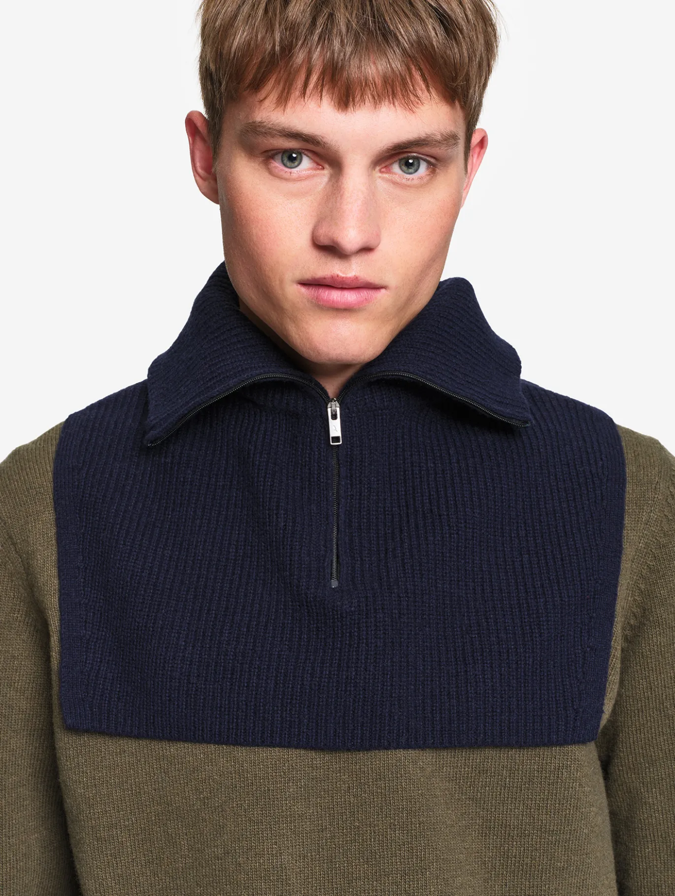 Plastron en laine mélangée - Bleu