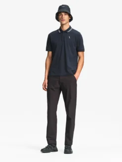 Polo Dry Fast™ à col rabattu avec logo sur la poitrine - Bleu