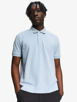 Polo Dry Fast™ à col rabattu avec logo sur la poitrine - Bleu