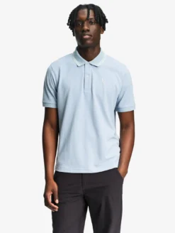 Polo Dry Fast™ à col rabattu avec logo sur la poitrine - Bleu