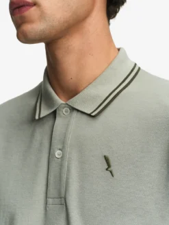 Polo Dry Fast™ à col rabattu avec logo sur la poitrine - Kaki