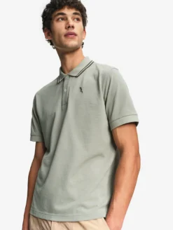 Polo Dry Fast™ à col rabattu avec logo sur la poitrine - Kaki