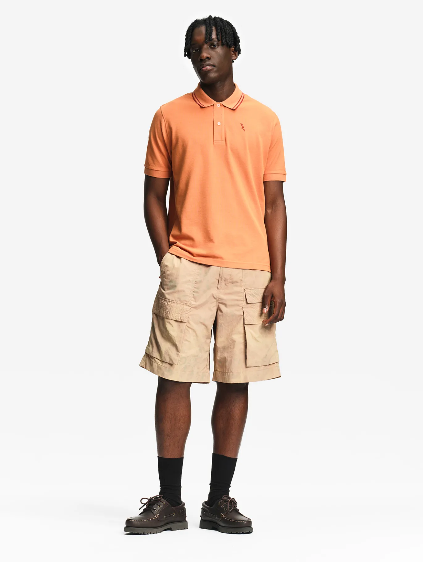 Polo Dry Fast™ à col rabattu avec logo sur la poitrine - Orange