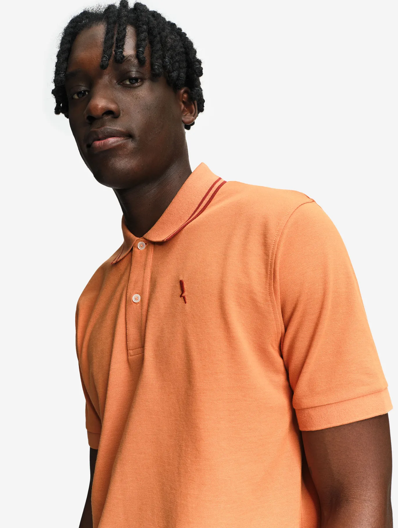 Polo Dry Fast™ à col rabattu avec logo sur la poitrine - Orange