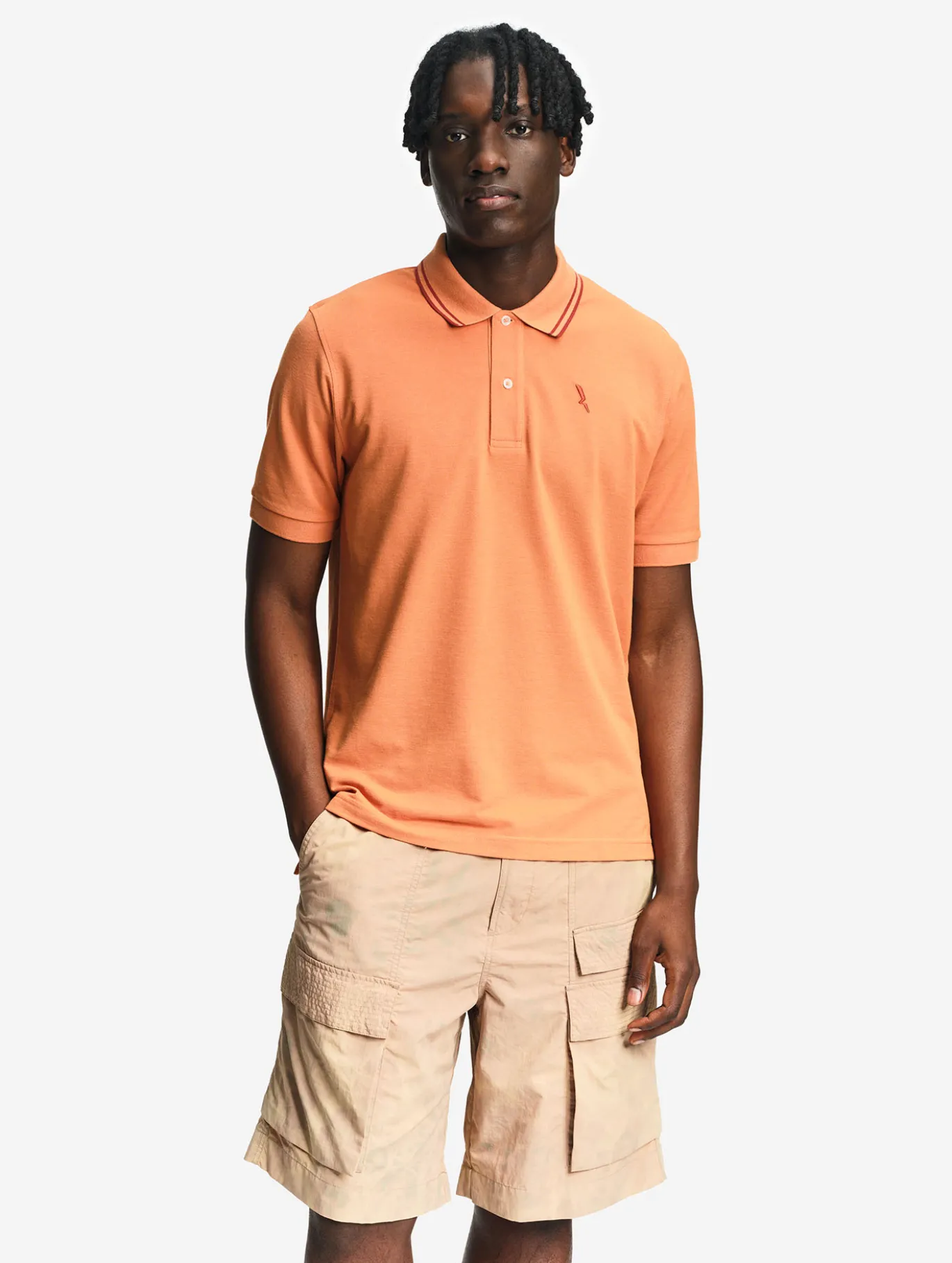 Polo Dry Fast™ à col rabattu avec logo sur la poitrine - Orange