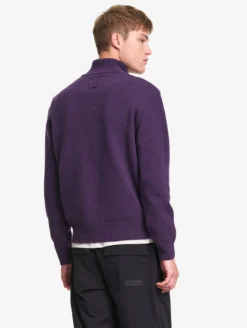 Pull à col camioneur en laine mélangée - Violet