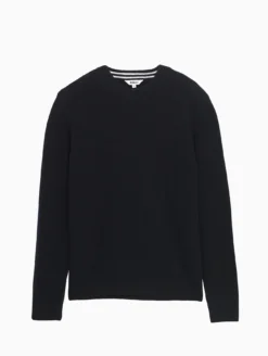 Pull col rond en laine mélangée - Bleu