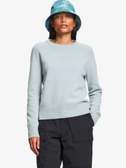 Pull col rond en laine mérinos - Bleu