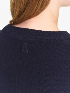 Pull col rond en laine mérinos - Bleu