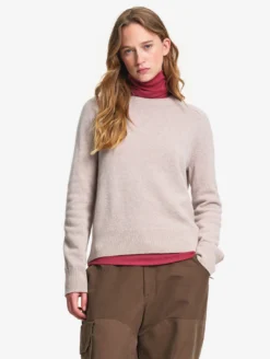 Pull col rond en laine mérinos - Gris