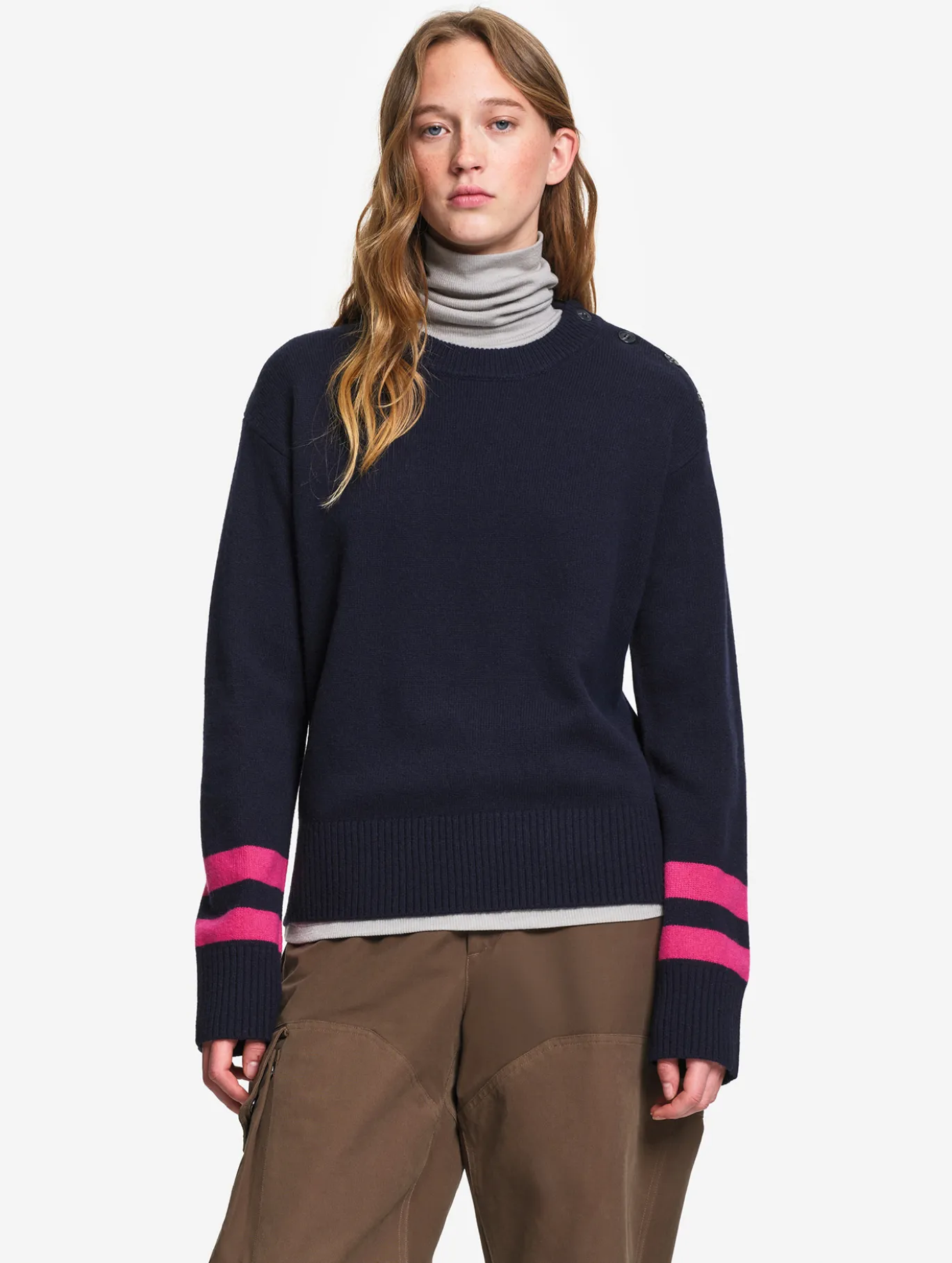 Pull en laine mérinos mélangée - Rouge