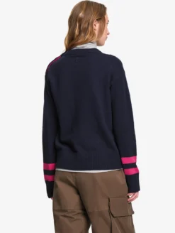 Pull en laine mérinos mélangée - Rouge