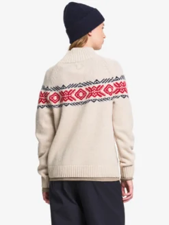 Pull jacquard en laine mérinos - Beige