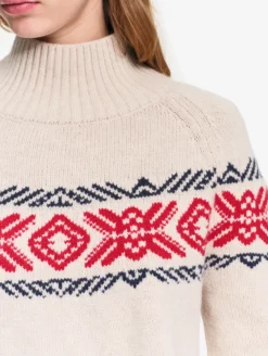 Pull jacquard en laine mérinos - Beige