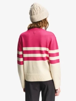 Pull marin rayé en coton et laine - Rose