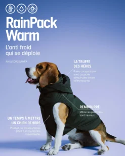 Rainpack™ chaude Repreve® et imperméable pour chien - Noir