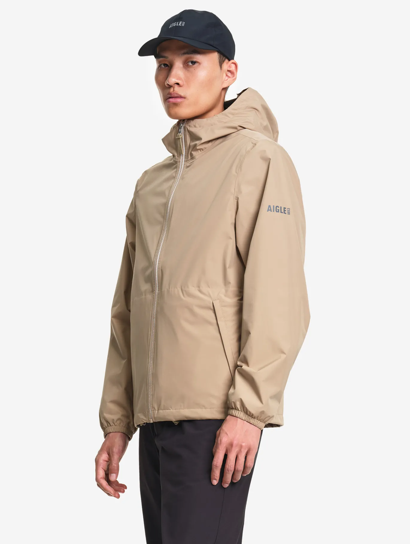 Rainpack™ 70 : coupe-vent mixte imperméable MTD™, court et pliable - Beige
