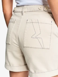 Short marin en sergé léger avec taille réglable - Beige