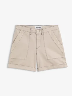 Short marin en sergé léger avec taille réglable - Beige