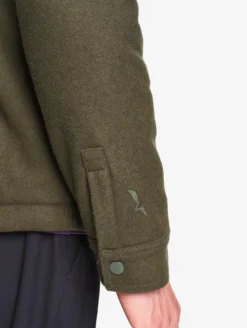 Surchemise chaude en laine avec doublure sherpa - Kaki