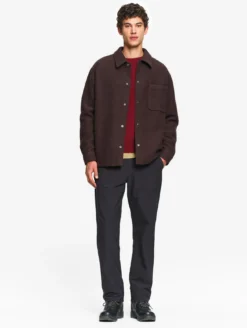 Surchemise en laine bouillie - Marron