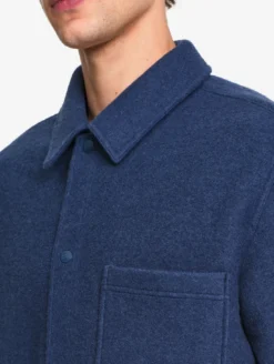 Surchemise en laine bouillie - Bleu