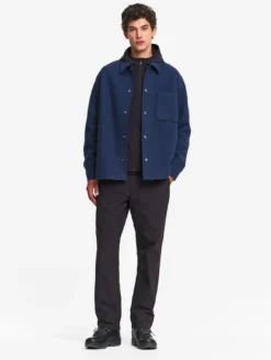 Surchemise en laine bouillie - Bleu
