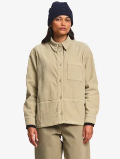Surchemise en velours côtelé - Beige